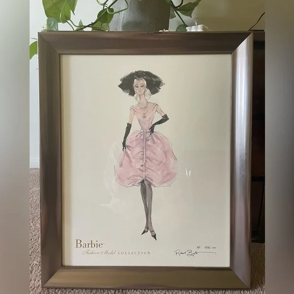 Authenticated Barbie Fashion Model Collection Framed Picture
